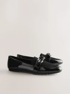 Next Black Forever Comfort® Bow Round Toe Loafers Outlet
