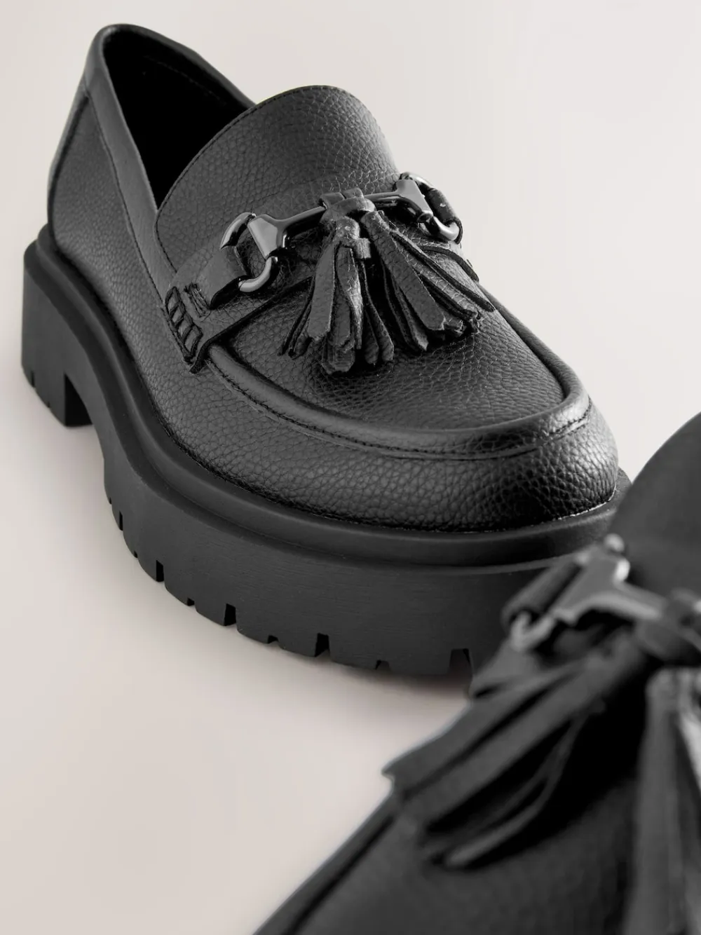 Next Forever Comfort Chunky Platform Tassel Loafers Black Online