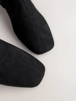 Next Black Forever Comfort® Flat Sock Over The Knee Boots Clearance