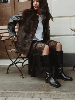 Next Forever Comfort® Knee High Biker Boots Black Outlet