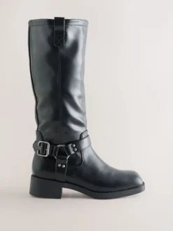 Next Forever Comfort® Knee High Biker Boots Black Outlet