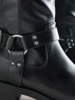 Next Forever Comfort® Knee High Biker Boots Black Outlet