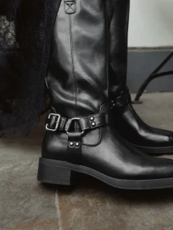 Next Forever Comfort® Knee High Biker Boots Black Outlet