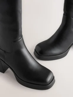 Next Forever Comfort® Knee High Platform Boots Black Discount