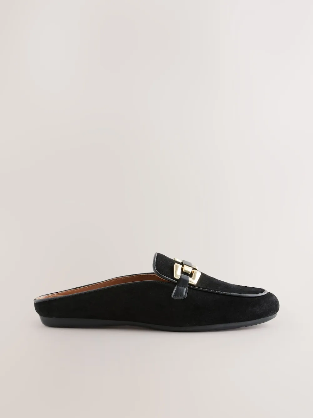 Next Forever Comfort® Leather Hardware Trim Detail Loafer Mules Black Hot