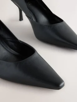 Next Forever Comfort® Leather Pointed Toe Heeled Court Shoes Black Sale