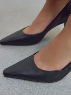 Next Forever Comfort® Leather Pointed Toe Heeled Court Shoes Black Sale