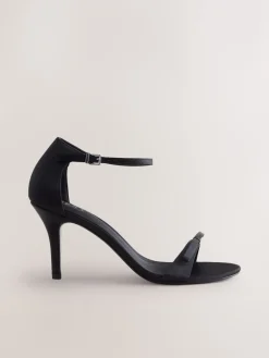 Next Forever Comfort® Mini Satin Bow Heeled Sandals Black Hot