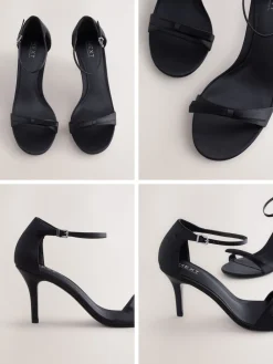 Next Forever Comfort® Mini Satin Bow Heeled Sandals Black Hot