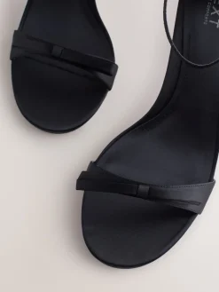 Next Forever Comfort® Mini Satin Bow Heeled Sandals Black Hot