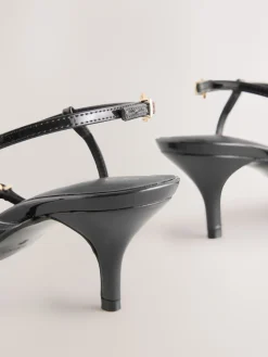 Next Forever Comfort® Multi Buckle Strappy Kitten Heels Black Clearance