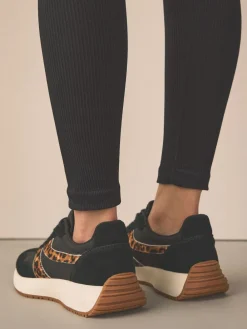 Next Forever Comfort® Panel Detail Lace-Up Jogger Trainers Black Discount