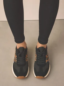 Next Forever Comfort® Panel Detail Lace-Up Jogger Trainers Black Discount