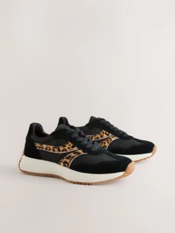 Next Forever Comfort® Panel Detail Lace-Up Jogger Trainers Black Discount