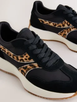 Next Forever Comfort® Panel Detail Lace-Up Jogger Trainers Black Discount