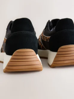 Next Forever Comfort® Panel Detail Lace-Up Jogger Trainers Black Discount