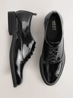 Next Black Forever Comfort® Patent Almond Toe Lace-Up Shoes Hot