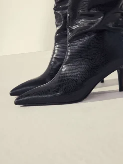 Next Forever Comfort® Point Toe Heel Slouch Knee High Boots Black New