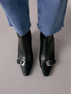 Next Forever Comfort® Point Chisel Toe Block Heel Buckle Detail Boots Black Online