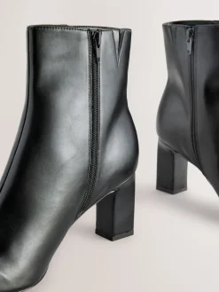 Next Forever Comfort® Point Chisel Toe Block Heel Buckle Detail Boots Black Online