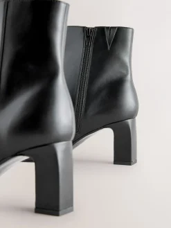 Next Forever Comfort® Point Chisel Toe Block Heel Buckle Detail Boots Black Online