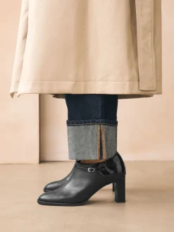 Next Black Forever Comfort® Round Toe Block Heel Buckle Detail Shoe Boots Sale