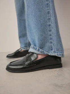 Next Forever Comfort® Round Toe Penny Loafers Black