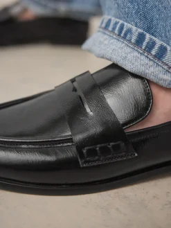 Next Forever Comfort® Round Toe Penny Loafers Black