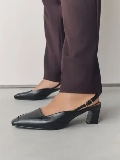 Next Forever Comfort® Square Toe Slingback Heels Black Outlet