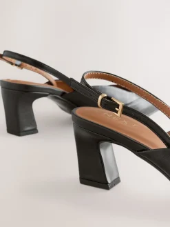 Next Forever Comfort® Square Toe Slingback Heels Black Outlet