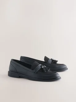 Next Black Forever Comfort Tassel Round Toe Loafers Hot