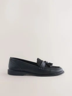 Next Black Forever Comfort Tassel Round Toe Loafers Hot