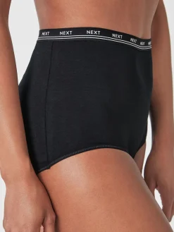 Next Black Full Brief Cotton Logo Knickers 4 Pack Hot