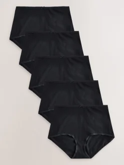 Next Black Full Brief Cotton Rich Knickers 5 Pack Outlet