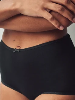 Next Black Full Brief Cotton Rich Knickers 5 Pack Outlet