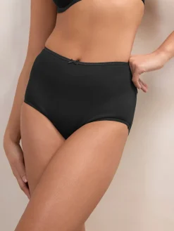 Next Full Brief Cotton Rich Knickers 7 Pack Black Clearance