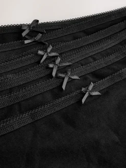 Next Full Brief Cotton Rich Knickers 7 Pack Black Clearance