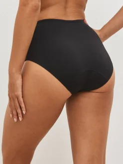 Next Black Full Brief Medium Flow Cotton Period Knickers Hot