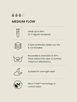 Next Black Full Brief Medium Flow Cotton Period Knickers Hot