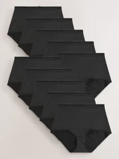 Next Black Full Brief Microfibre Knickers 10 Pack Discount