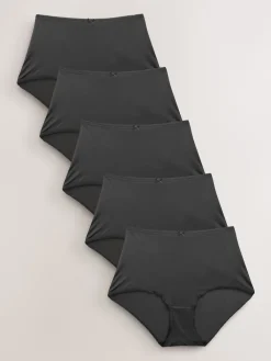 Next Full Brief Microfibre Knickers 5 Pack Black Sale