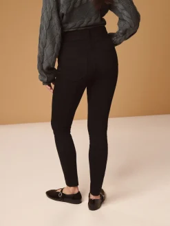 Next Black Full Length Jersey Denim Leggings Sale