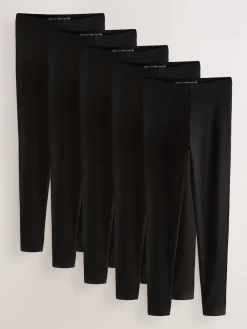 Next Black Full Length Leggings 5 Pack Sale