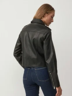Next Black Fuller Bust Faux Leather Biker Jacket Best