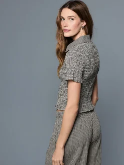 Next Gingham Short Sleeved Shirt Black