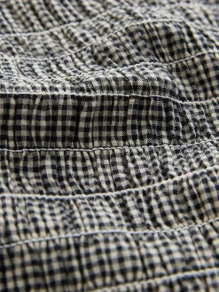 Next Gingham Short Sleeved Shirt Black