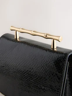 Next Black Gold Hardware Top Handle Bag