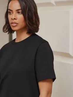 Next Black Heavyweight Short Sleeve Crew Neck T-Shirt Sale