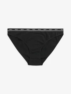 Next Black High Leg Cotton Logo Knickers 4 Pack Hot