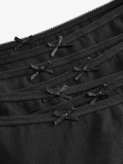 Next High Leg Cotton Rich Knickers 7 Pack Black Hot